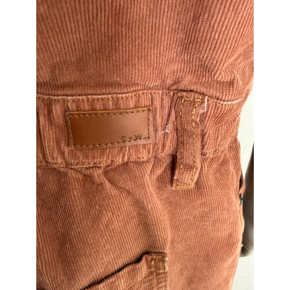 Cleo + Wolf Corduroy Jumpsuit Rust Brown Utility Short Sleeve Medium - Picture 10 of 11